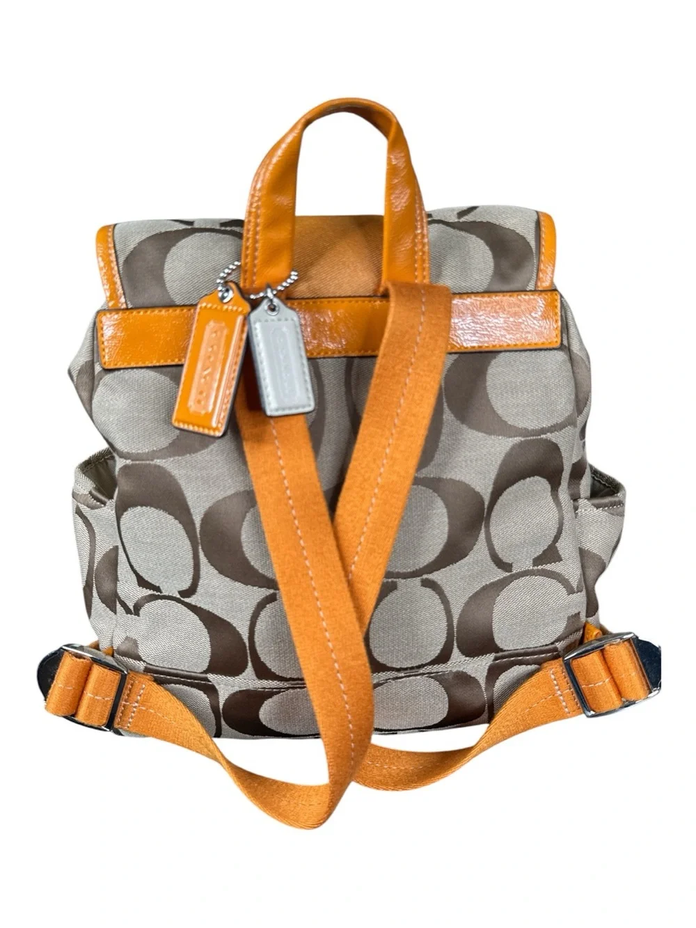 COACH Signature Stripe Canvas Backpack